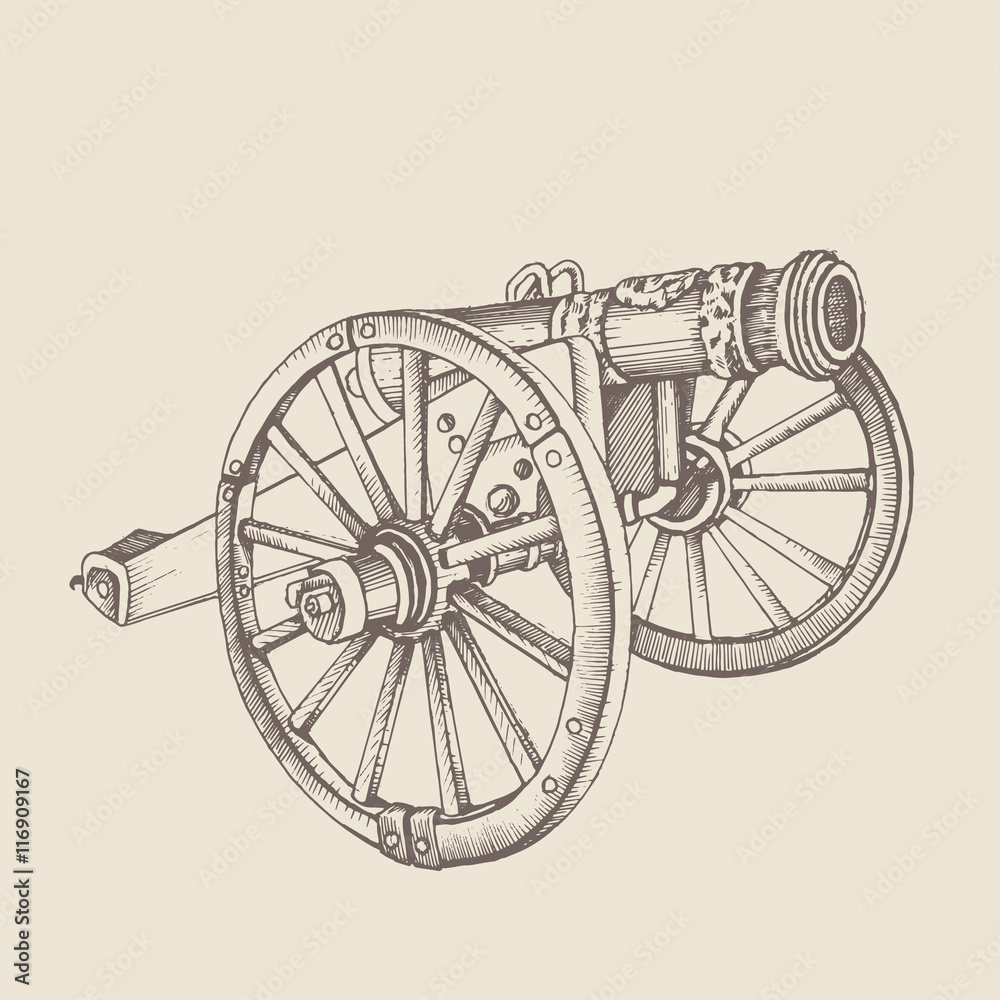 Fototapeta premium Retro old style cannon.
