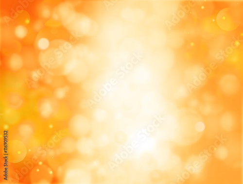 Orange bokeh abstract light background