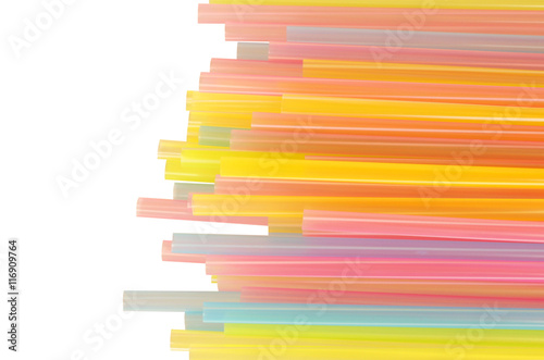 colorful straws isolated on white background