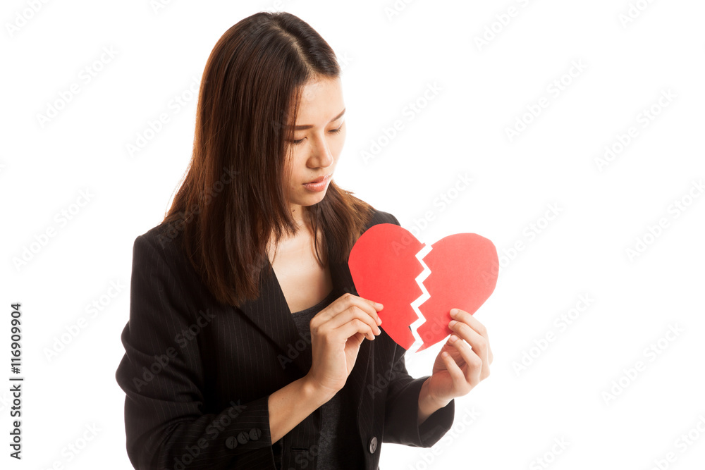 Beautiful young Asian woman with broken heart. Beautiful young Asian woman with broken heart.