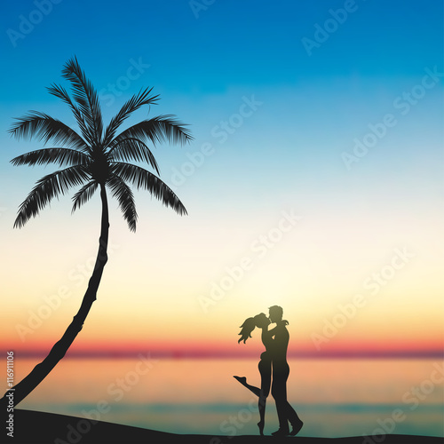 Lovers under Sunset 