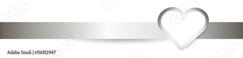 Herz Band Banner silber 