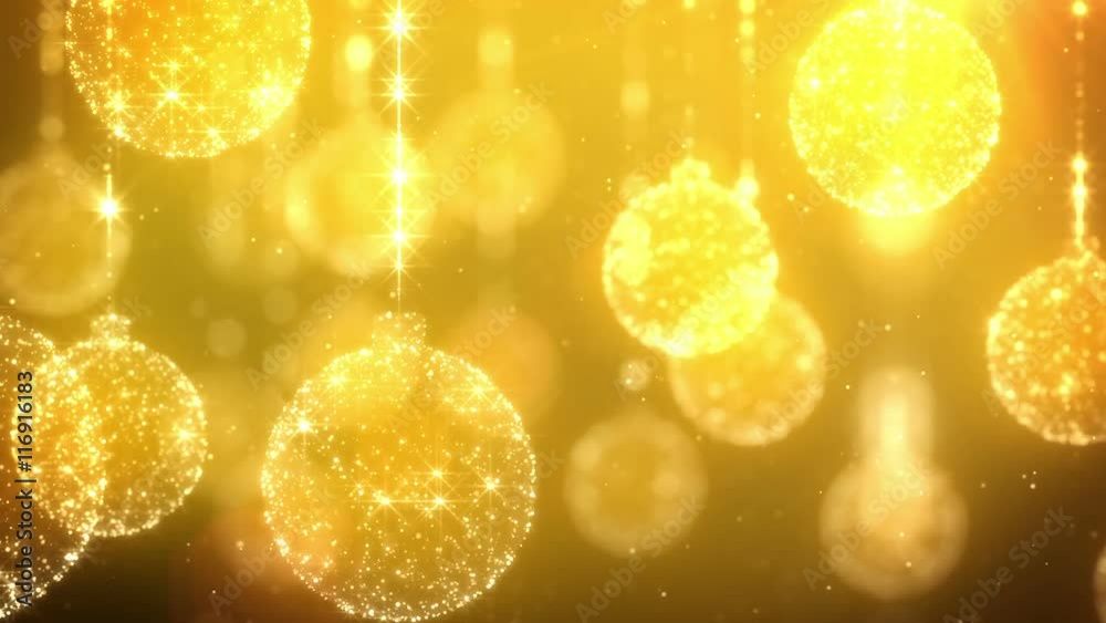 Background of sparkly and glowing Christmas ornaments.