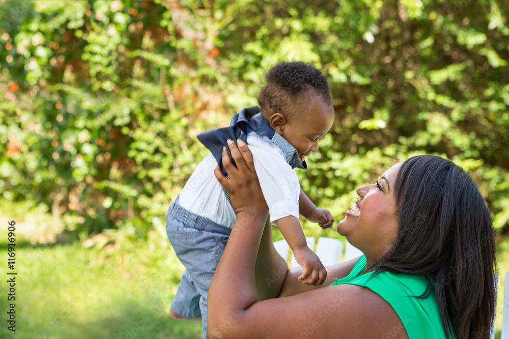 African American Mother and her son African American Mother and her son