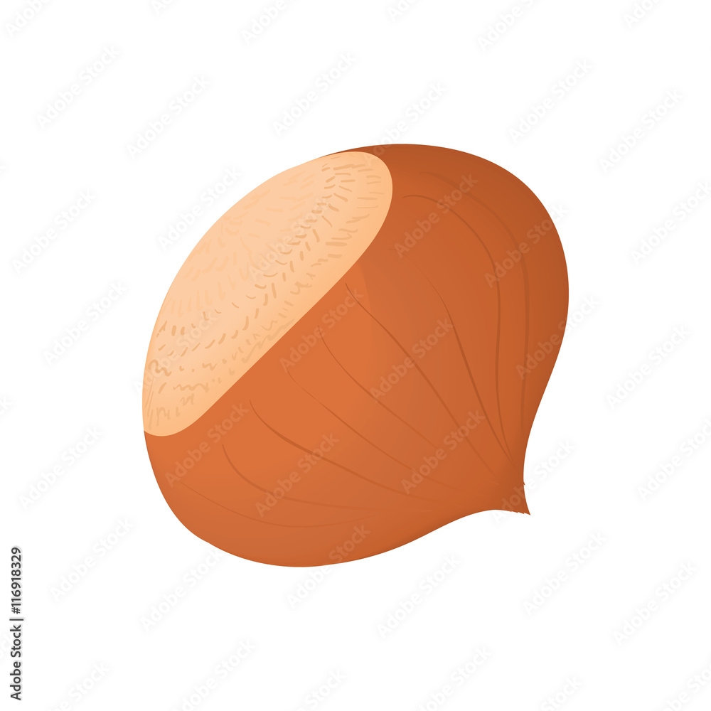 Hazelnuts icon in cartoon style isolated on white background. Nuts symbol Hazelnuts icon in cartoon style isolated on white background. Nuts symbol