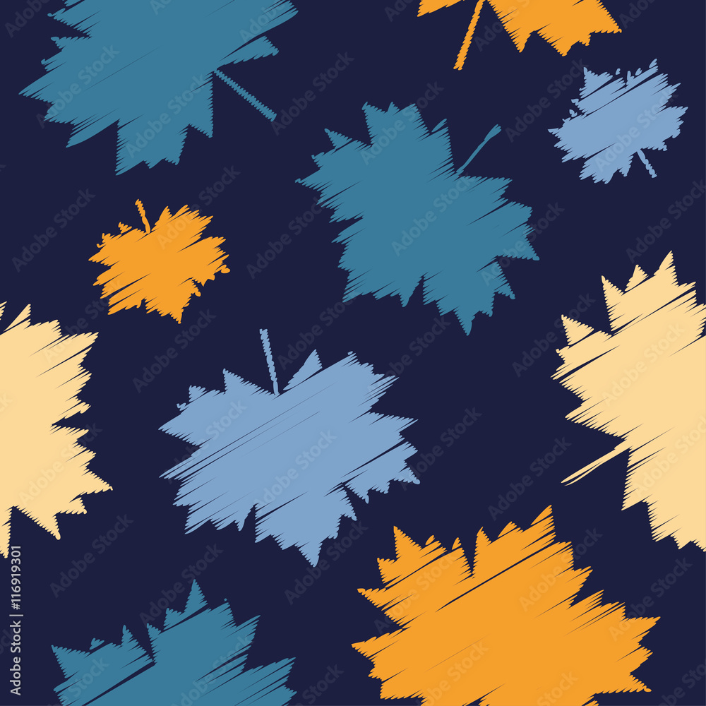 Seamless vector background with decorative maple leaves. Print. Cloth design, wallpaper. Seamless vector background with decorative maple leaves. Print. Cloth design, wallpaper.