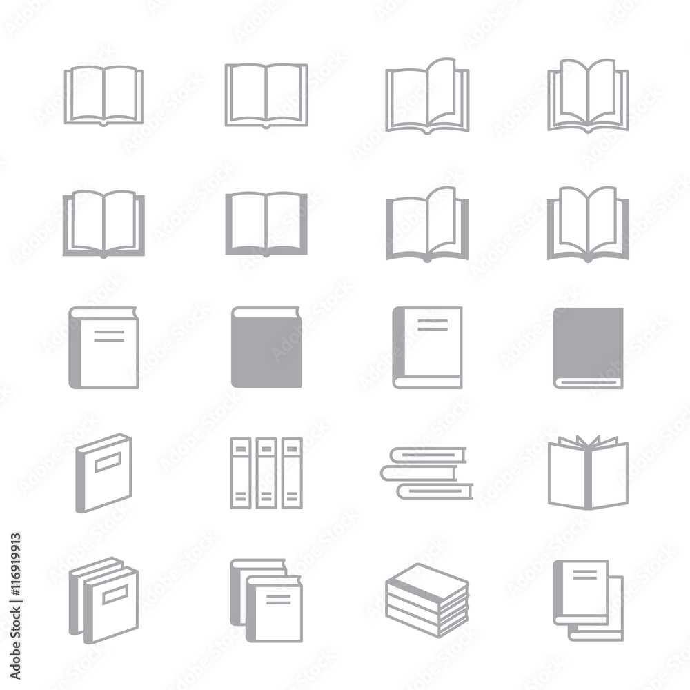 Book Icons Line Set Of Vector Design Illustration