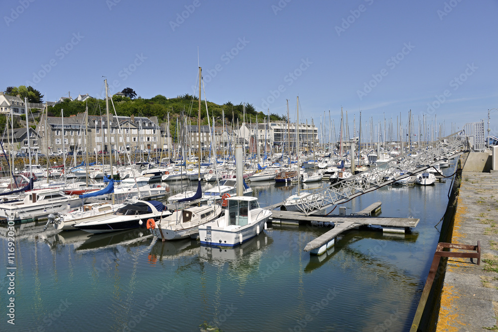 Marina at Binic, commune in the Côtes-d'Armor department of Brittany in north-western France.