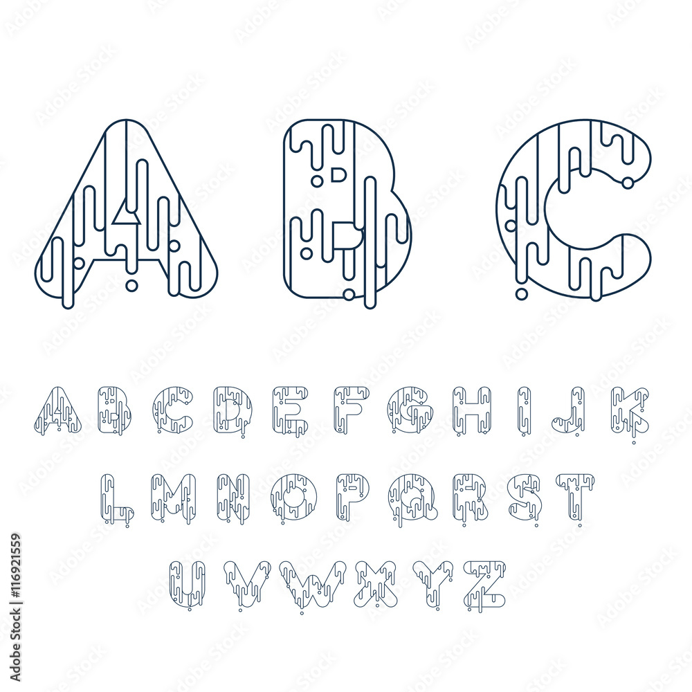 Bubble font with dripping paint. Vector illustration. Stock Vector ...