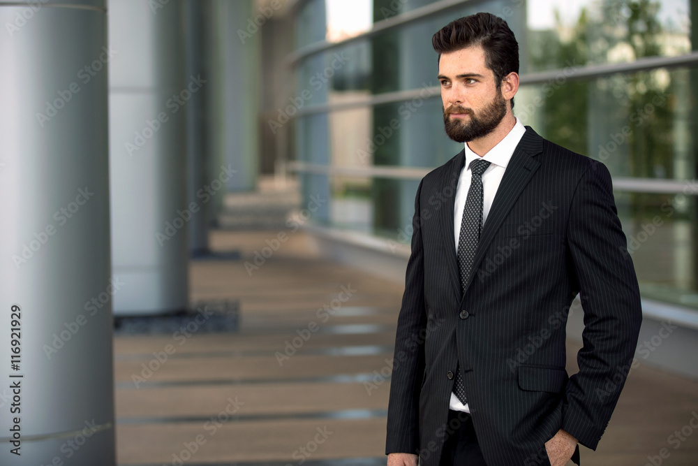 Classy elegant stylish sharp dressed handsome businessman executive with facial hair Classy elegant stylish sharp dressed handsome businessman executive with facial hair
