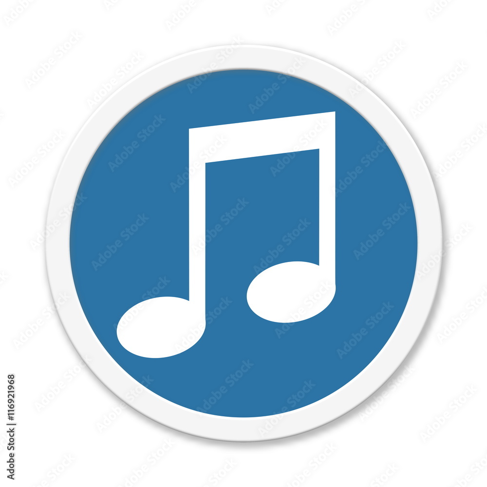 Blauer runder Button: Musik Blauer runder Button: Musik
