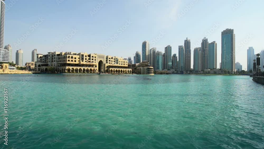 Dubai fountain and the pool