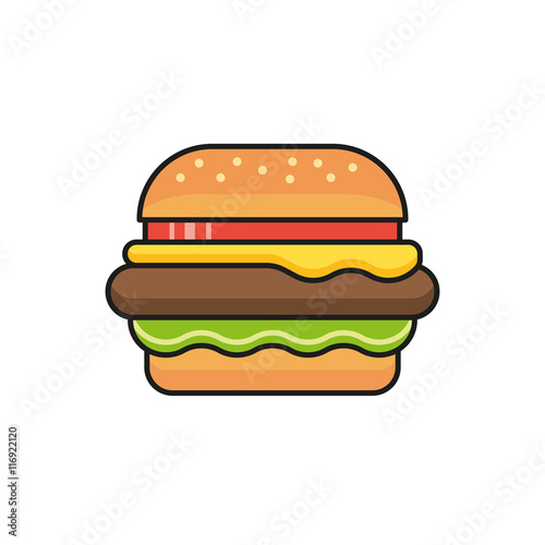 hamburger vector icon sign