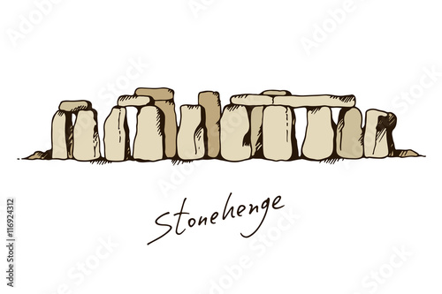 Stonehenge in Wiltshire, England vector color illustration