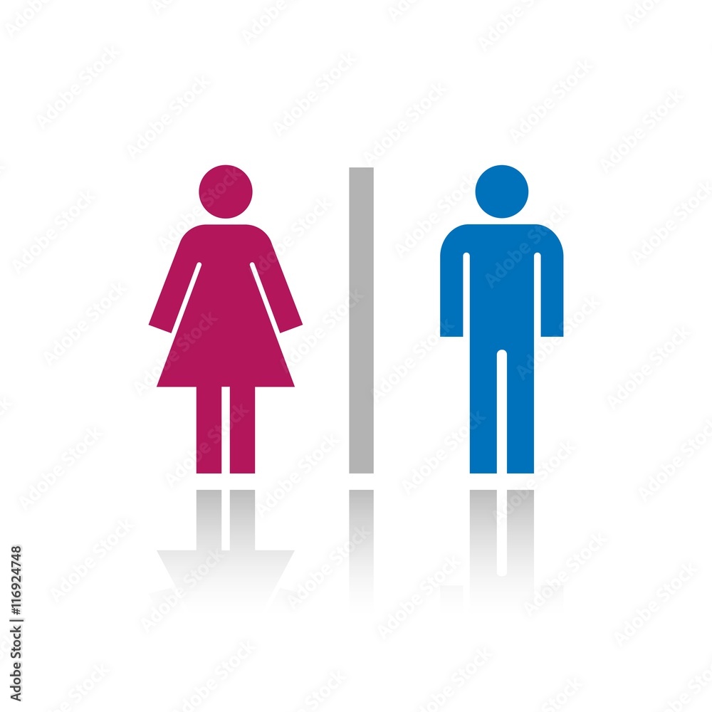 Iconos de hombre y mujer sobre un fondo blanco Iconos de hombre y mujer sobre un fondo blanco