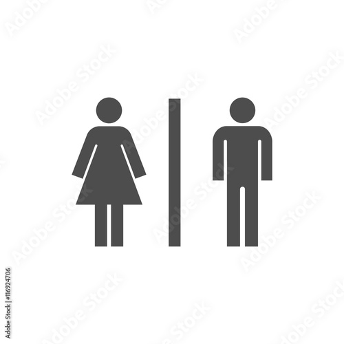 Iconos de hombre y mujer sobre un fondo blanco