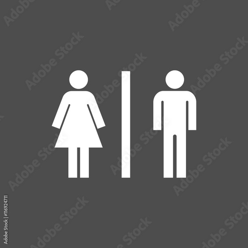 Iconos de hombre y mujer sobre fondo oscuro