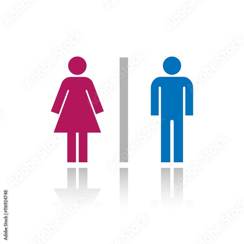 Iconos de hombre y mujer sobre un fondo blanco