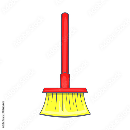 Red brush for a floor icon in cartoon style on a white background