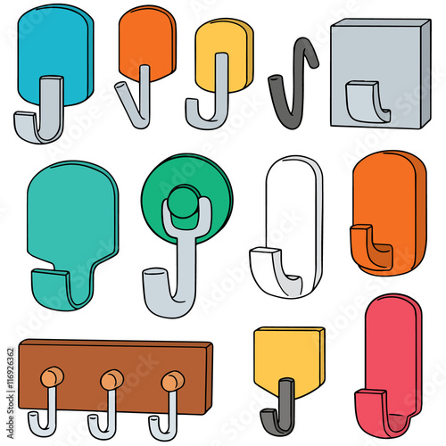 vector set of wall hooks