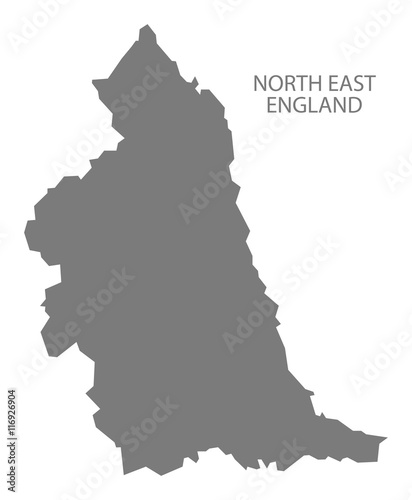 North East England Map grey