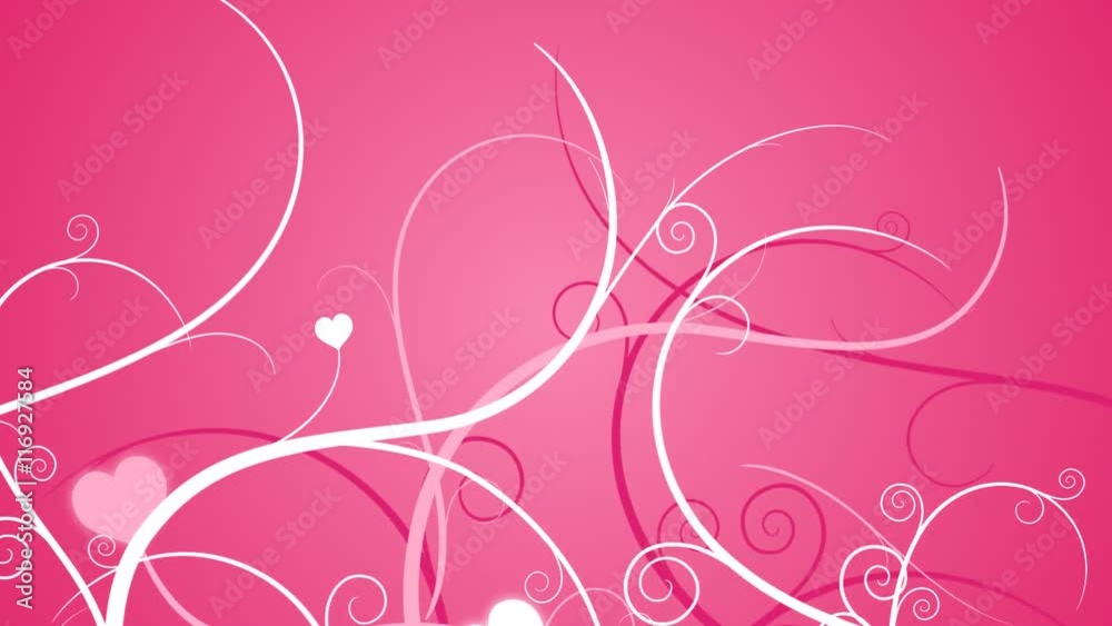 Loopable animated background of vines growing into hearts. Loopable animated background of vines growing into hearts.