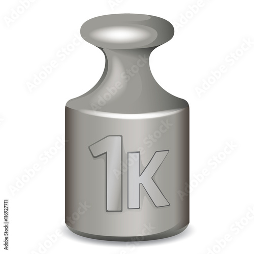 Illustration represents a weight of one kilogram unit of measurement