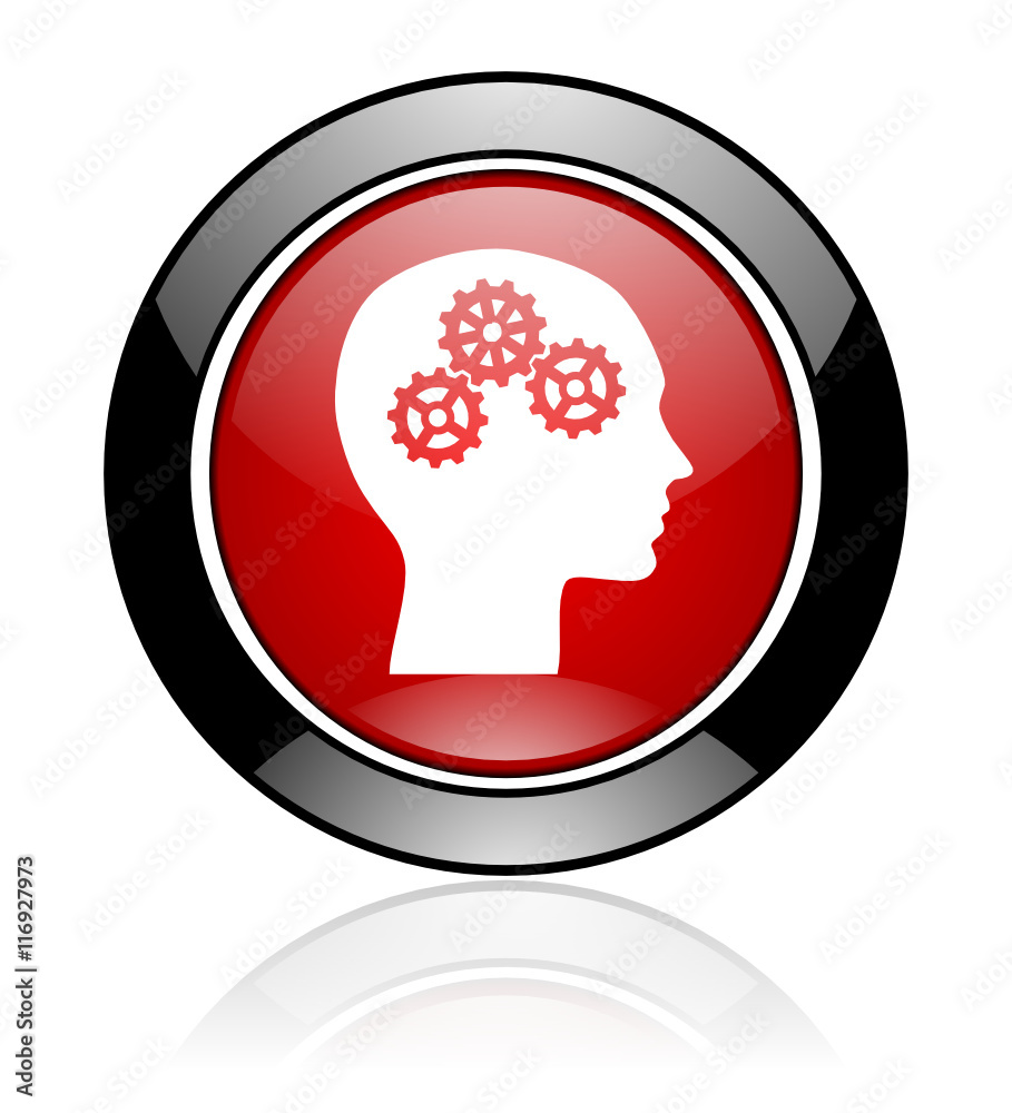 Red glossy head vector icon. Red glossy head vector icon.
