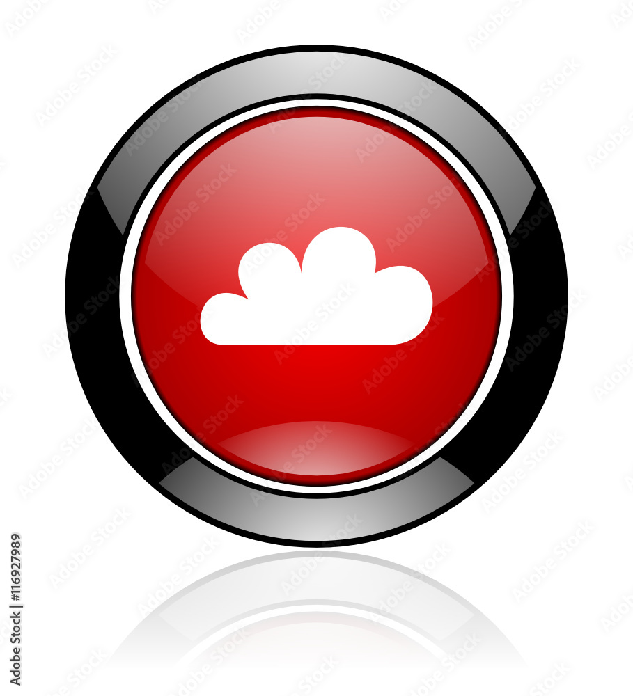 Red glossy cloud vector icon. Red glossy cloud vector icon.