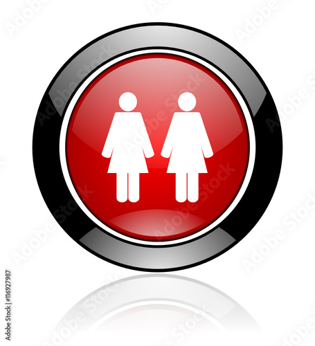 Red glossy vector icon.