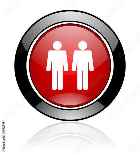 Red glossy couple  vector icon.