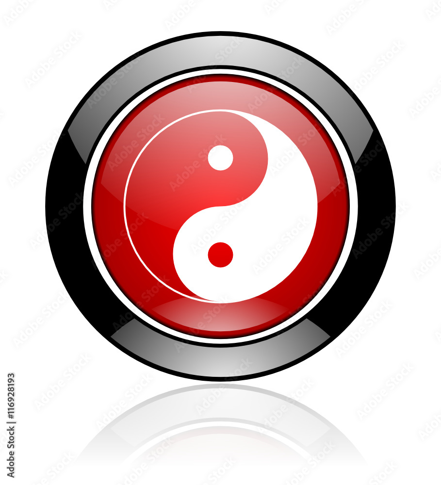 Glossy vector ying yang icon Glossy vector ying yang icon