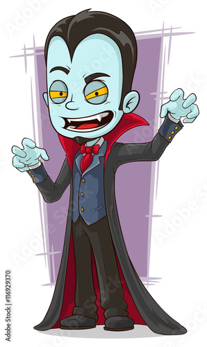 Cartoon scary vampire with canines