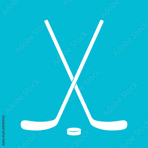 Crossed hockey sticks, vector illustration
