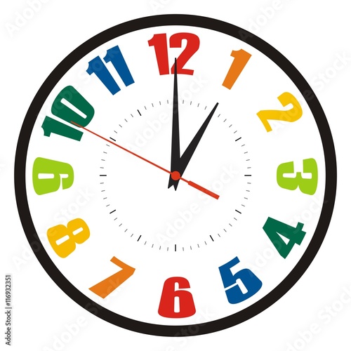 Vector clock colored numbers