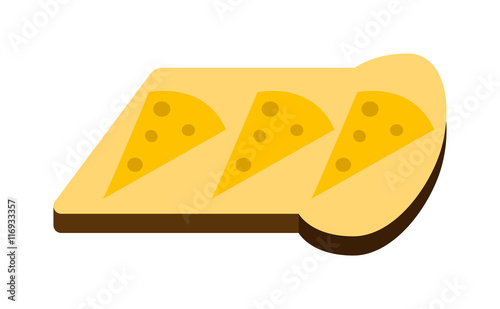 Slices of breakfast white bread for toasting on white background nutrition di...