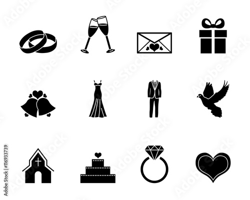 Hochzeit Iconset - Schwarz