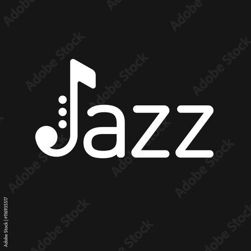 Photography Saxophone Jazz logo on black background.