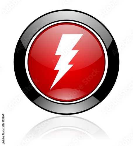 Free Download Modern design red and black round web electricity vector icon - GFXLoad