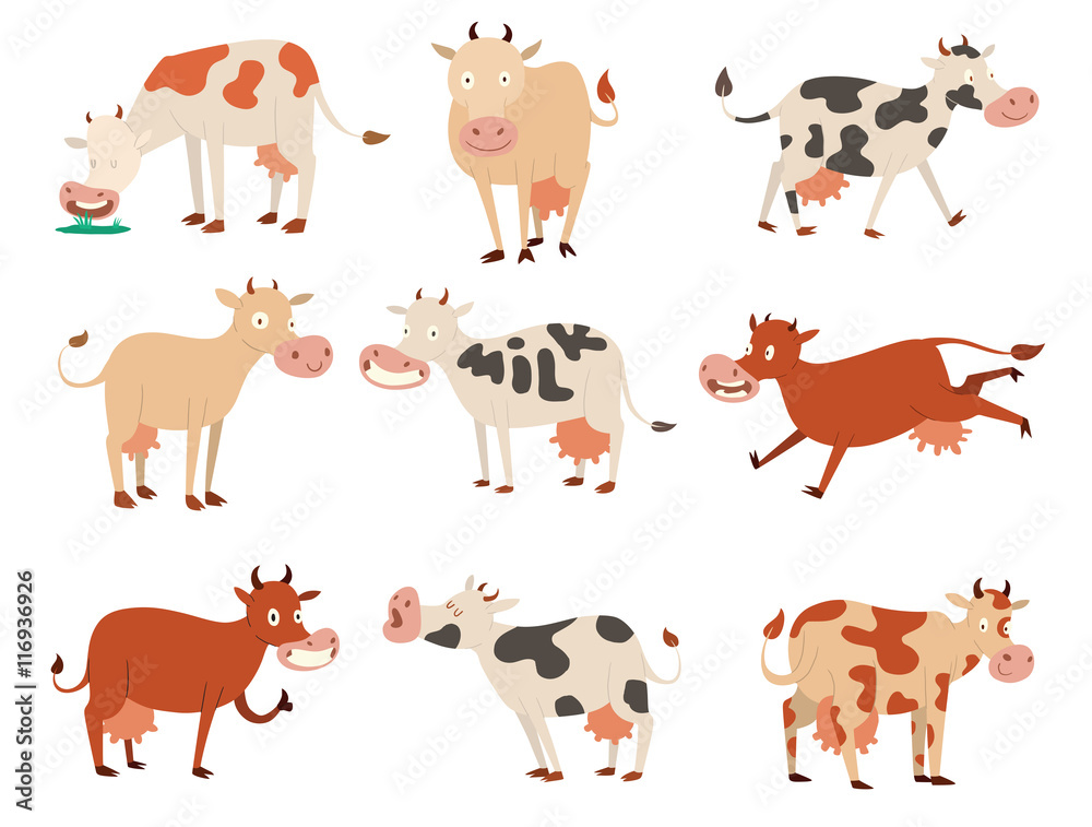 Cartoon cow characters