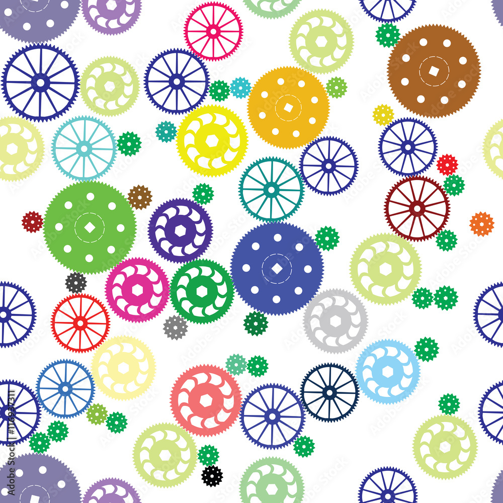 Seamless texture of color gears Seamless texture of color gears