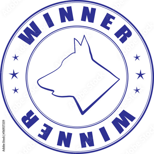 Vector sketch of stamp for certificate of canine club