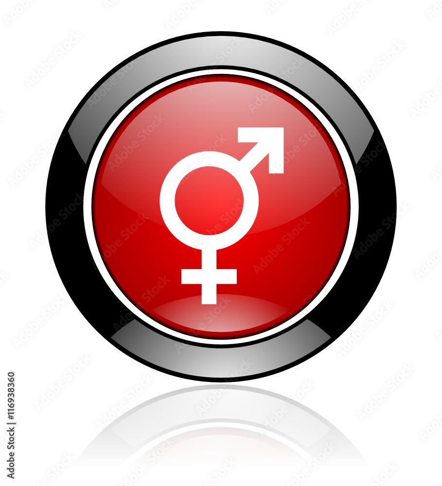 Modern design red and black circle vector trans icon. Round web transgender button. Modern design red and black circle vector trans icon. Round web transgender button.