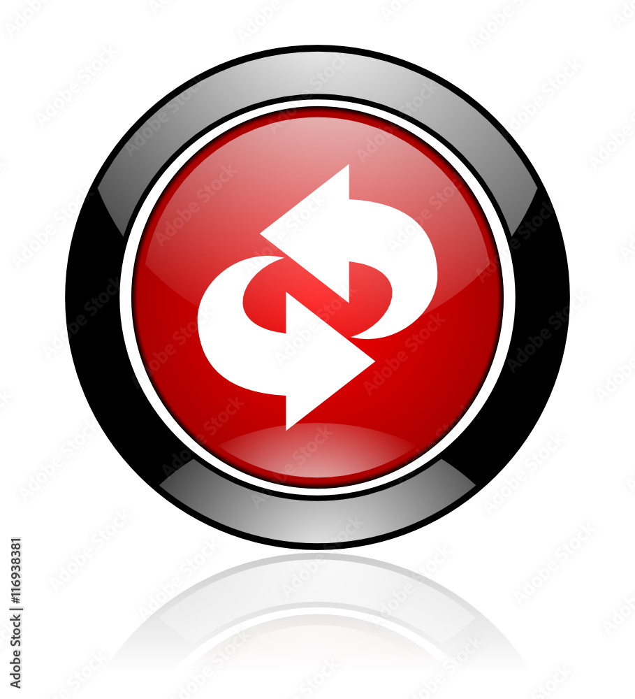 Modern design red and black circle vector reload icon. Round web refresh button. Modern design red and black circle vector reload icon. Round web refresh button.