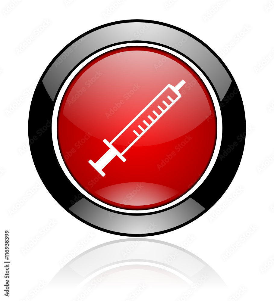 Round red and black glossy medicine vector icon Round red and black glossy medicine vector icon