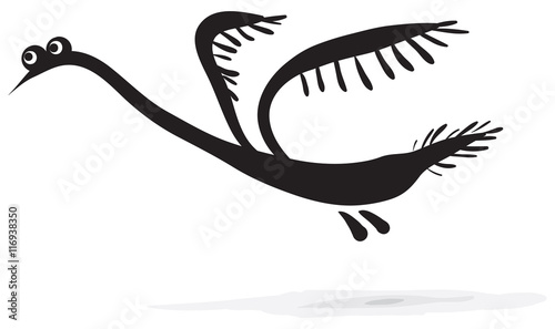 Simple sketch - bird on a white