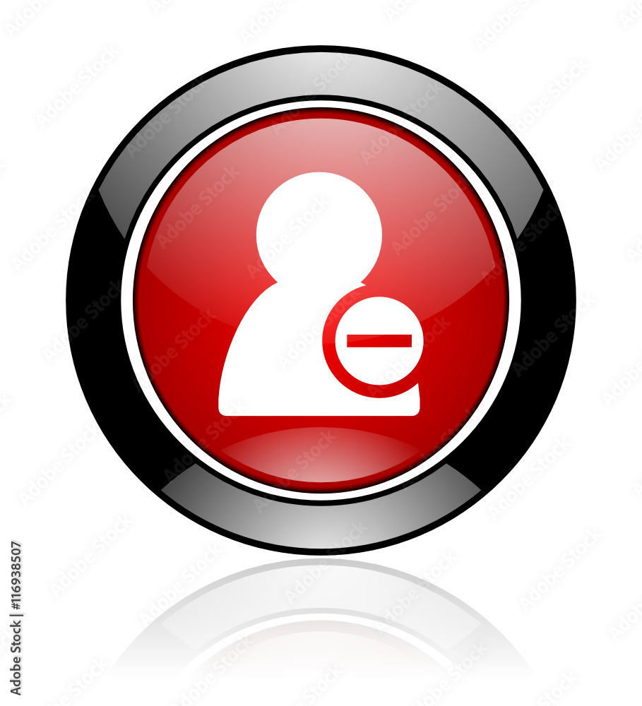 Modern design red and black round remove contact vector icon Modern design red and black round remove contact vector icon