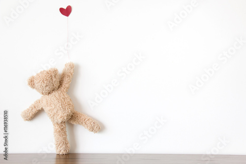 Canvas Print Teddy bear with balloon