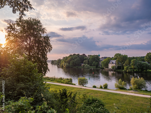 sunset over a river