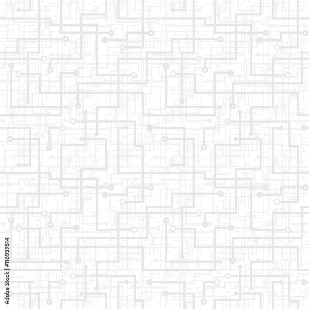 Vector seamless pattern - electronic circuit scheme. Gray textur